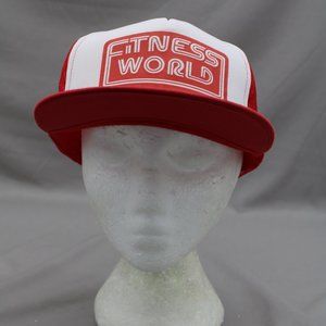 Vintage Screened Trucker Hat - Fintness World Big Graphic - Adult Snapback